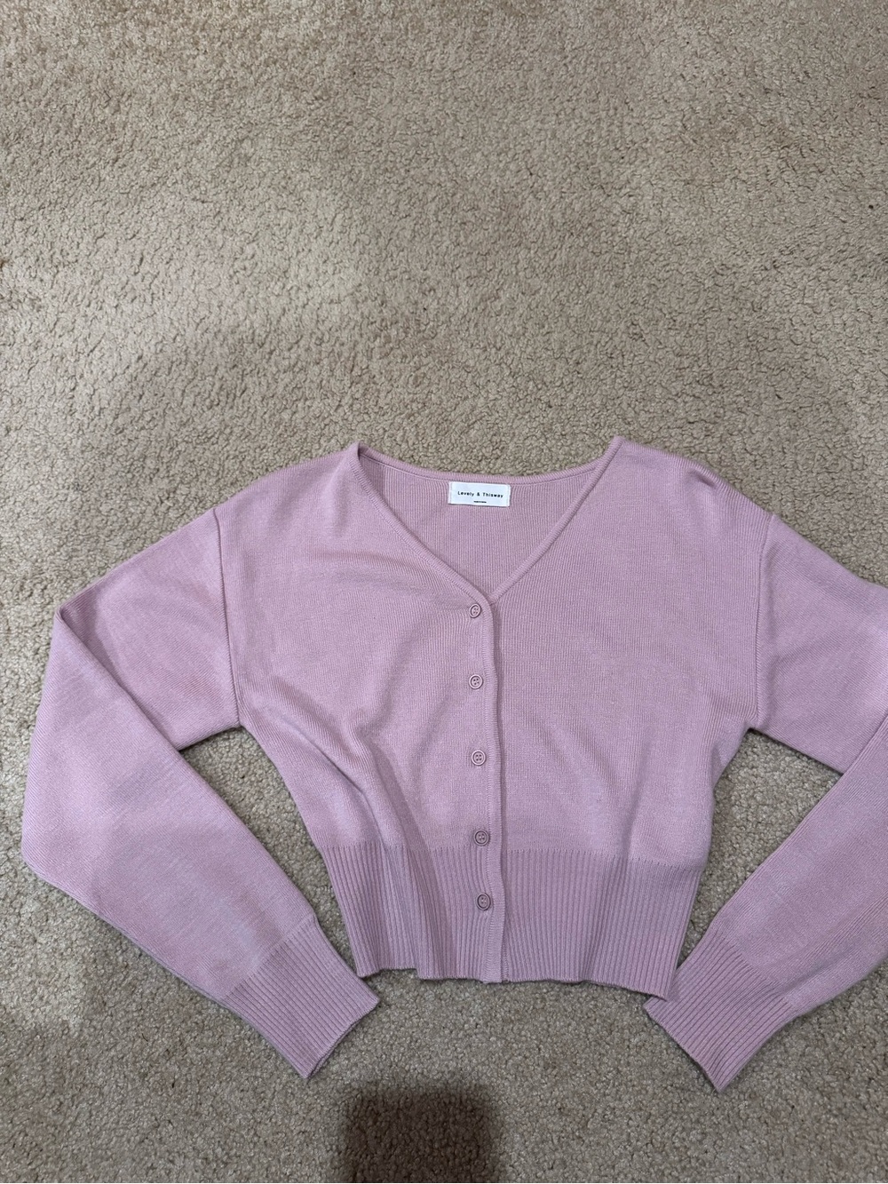 Pink V Neck Cardigan